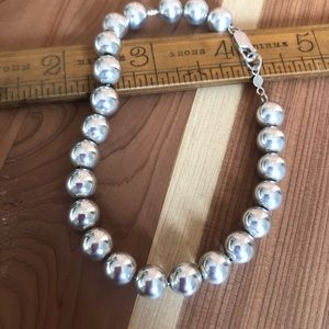 Sterling bead bracelet 8.5 inches long
